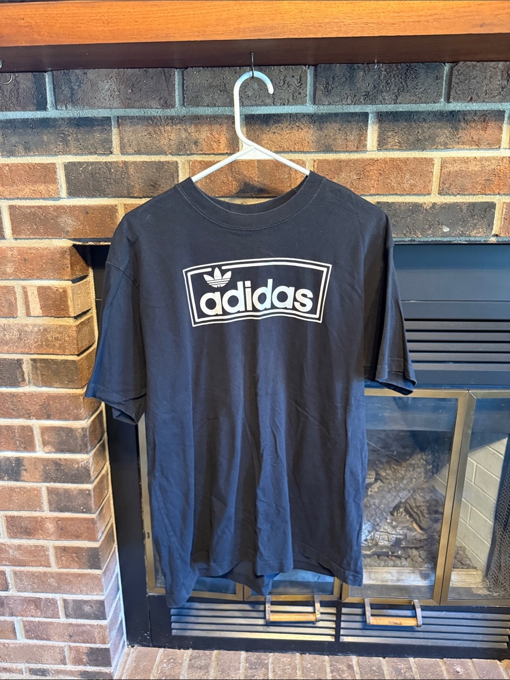 adidas Black T-Shirt with White Trefoil Logo
